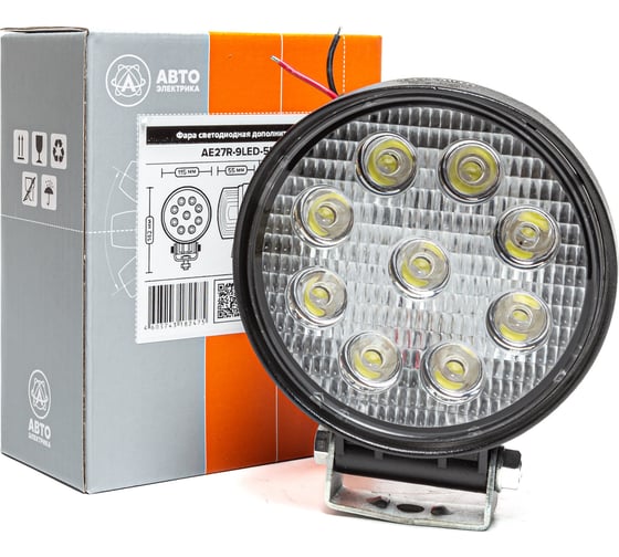 Фара рабочего света Автоэлектрика LED круглая, рассеянный (ближний) свет 09.1878