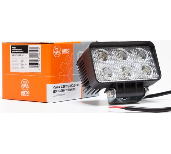 Фара рабочего света Автоэлектрика LED прямоугольная, направленный (дальний) AE18RT-6LED-HC