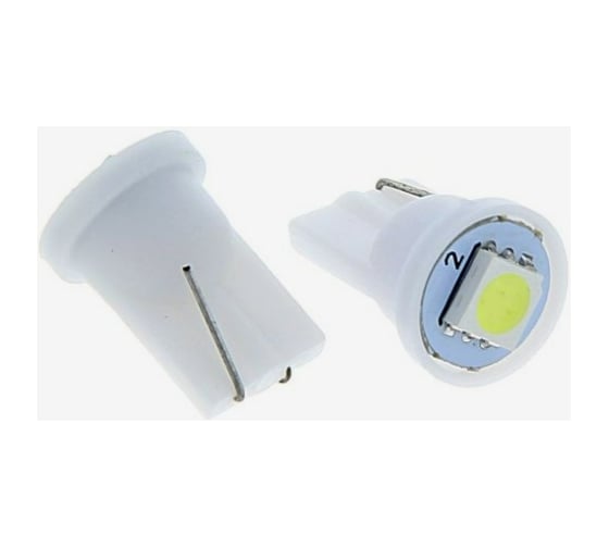 Светодиодная автолампа TORSO T10 W5W, габарит, 12 В, 1 SMD-5050, 2 шт., свет белый 1059201