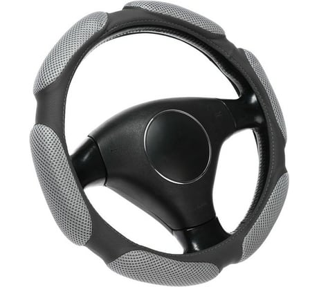 Оплётка на руль TORSO анатомическая, 6 подушек, размер 38 см, серый 2494446