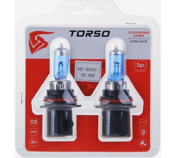 Комплект галогенных ламп TORSO SUPER WHITE HB1, 4200 K, 12 В, 65/45 Вт 1066733