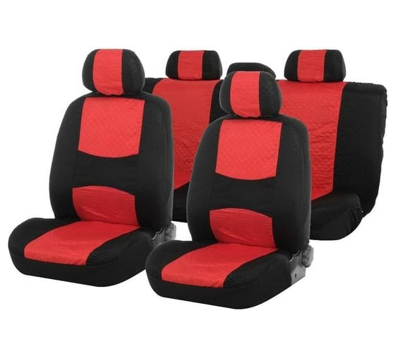 Авточехлы TORSO Premium универсальные, 9 предметов, чёрно-красный AV-5 2997982