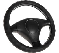 Оплетка на руль TORSO кожа PU, перфорация, рельефная, размер 38 см, черный 2494445