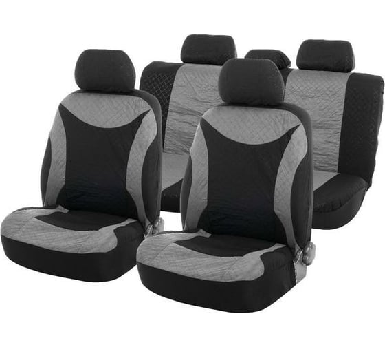 Авточехлы TORSO Premium универсальные, 8 предметов, чёрно-серый AV-25 2998002