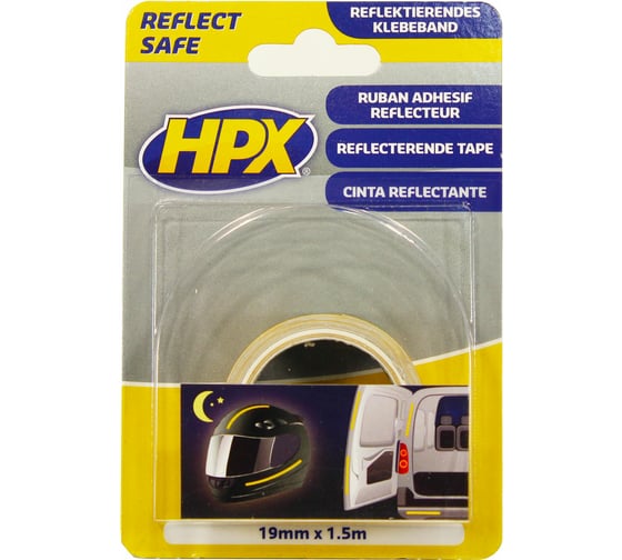 Односторонняя светоотражающая лента HPX ZC11 19 мм х 1.5 м, желтая 8711347110001