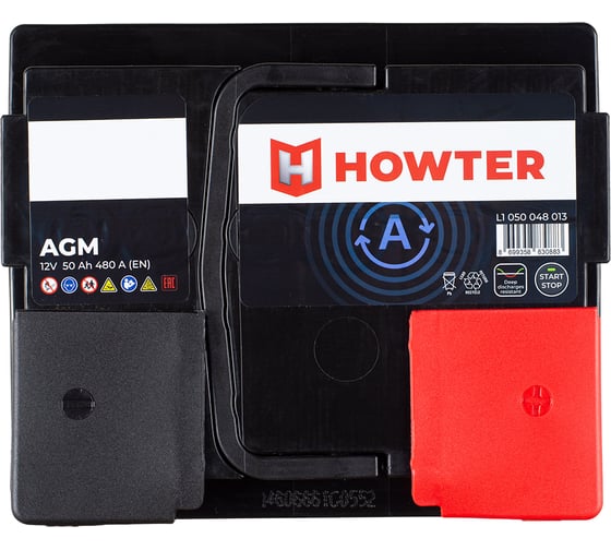 Аккумулятор Howter AGM 50R 480A 207x175x190 464479