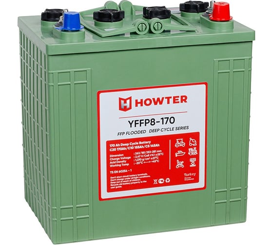 Аккумулятор HOWTER FFP 08 170 (8V / 170 Ah C20) 463811