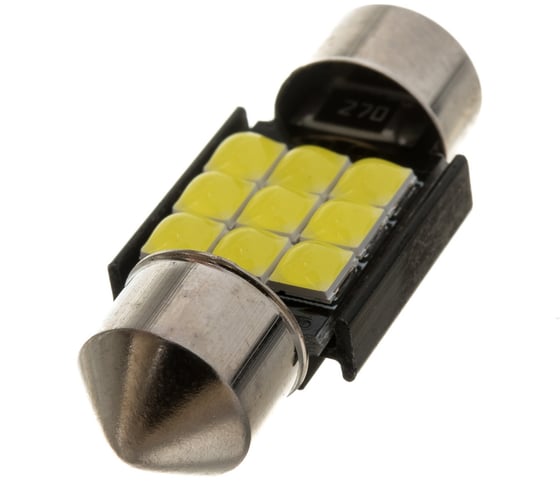 Автолампа SKYWAY диод T11(C5W) 12V 9SMD диодов, 1-конт. 31мм белая салон, номер S08201489