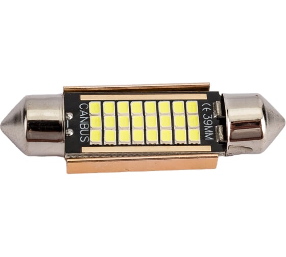 Автолампа SKYWAY диод T11(C5W) 12V 24SMD диодов, 1-конт. 39мм белая, салон S08201487