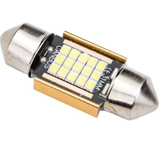 Автолампа SKYWAY диод T11(C5W) 12V 15SMD диодов 1-конт. 31мм, белая салон S08201485