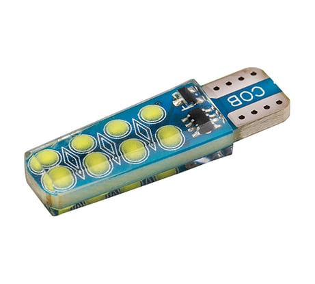 Автолампа SKYWAY диод, T10 (W5W), 12 В, 16 COB диодов, без цоколя, 1-конт., белая S08201513