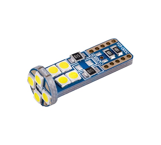 Автолампа SKYWAY диод, T10 (W5W), 12 В, 12 SMD диодов, без цоколя, 1-конт., белая S08201502 21037084