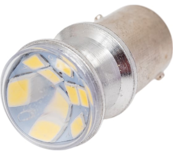 Автолампа SKYWAY диод, S25 (P21/5W), 12 В, 9 SMD диодов, BAY15d, 2-конт., белая S08201520