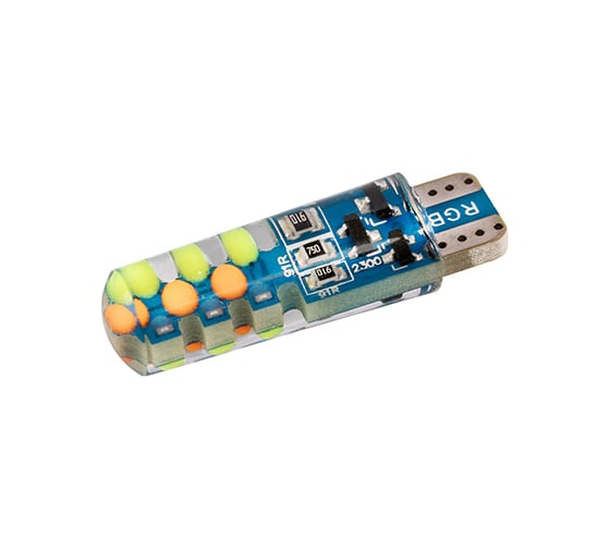 Автолампа SKYWAY диод, T10 (W5W) 12V 18 COB без цоколя 1-конт RGB комп.2 шт габ/стоп/салон/номер S08201508