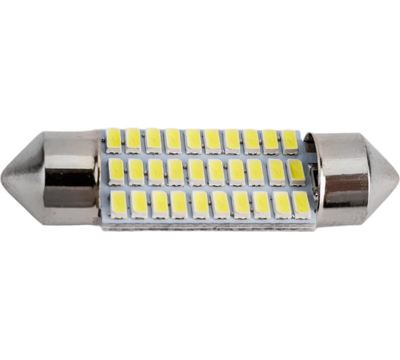 Автолампа SKYWAY диод T11(C5W) 12V 30SMD диодов 1-конт 36мм, белая салон S08201495