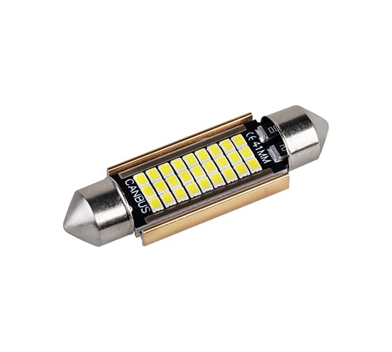 Автолампа SKYWAY диод T11(C5W) 12V 27SMD диодов 1-конт 41мм, белая салон S08201488