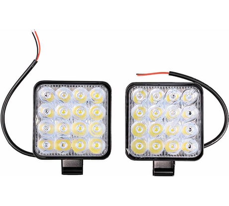 Светодиодная фара SKYWAY OFF ROAD 85х85х17мм, 48W 6000К 16 диодов, 2 шт. S07201094