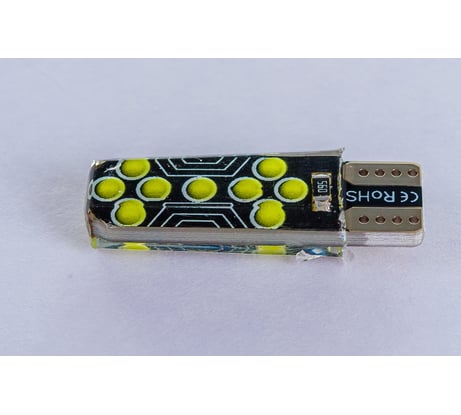 Автолампа SKYWAY диод, T10 (W5W), 12 В, 18 COB диодов, без цоколя, 1-конт., белая S08201516