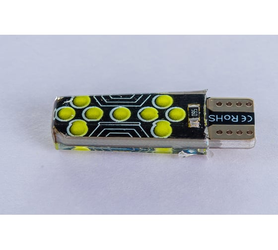 Автолампа SKYWAY диод, T10 (W5W), 12 В, 18 COB диодов, без цоколя, 1-конт., белая S08201516 1