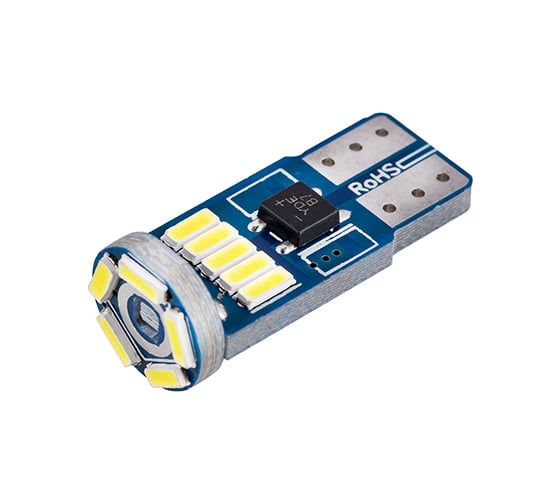 Автолампа SKYWAY диод, T10 (W5W), 12 В, 15 SMD диодов, без цоколя, 1-конт., белая S08201498 1