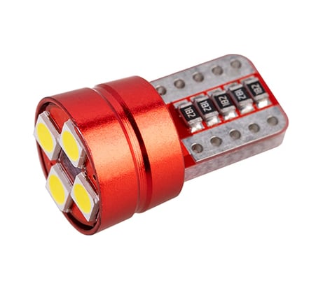 Автолампа SKYWAY диод, T10 (W5W), 12 В, 4 SMD диодов, без цоколя, 1-конт., белая, салон/габариты S08201500