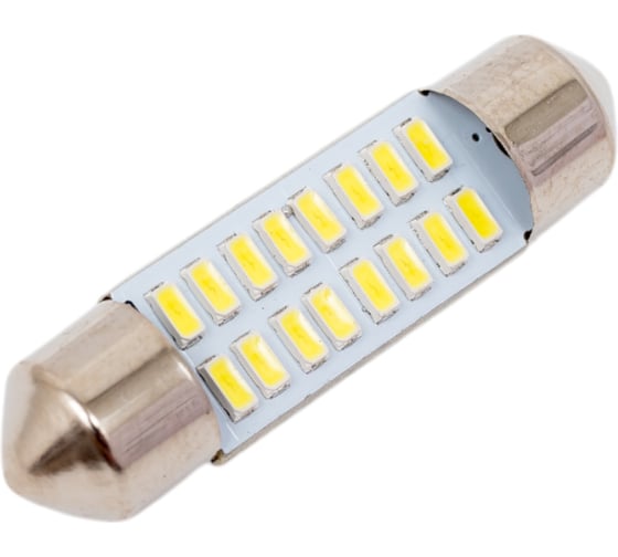 Автолампа SKYWAY диод T11 (C5W) 12/24V 1 SMD диод 1-конт 41мм (CANBUS) белая, 2 шт. S08202071 1