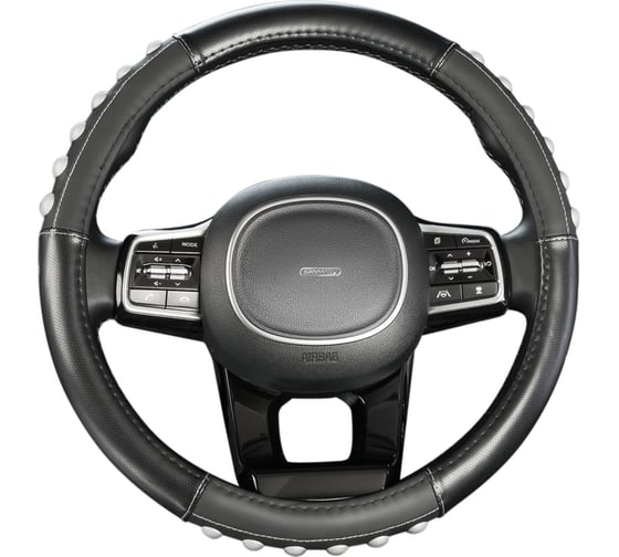 Оплетка SKYWAY Pop It-1 M, черно-серая, экокожа S01102487 1