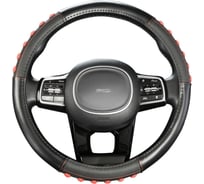 Оплетка SKYWAY Pop It-1 M, черно-красная, экокожа S01102488