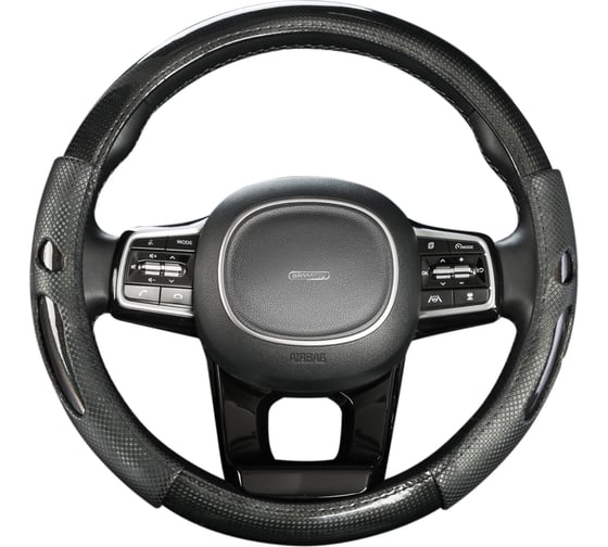 Оплетка SKYWAY Glamour-8 M, черная, экокожа S01102490