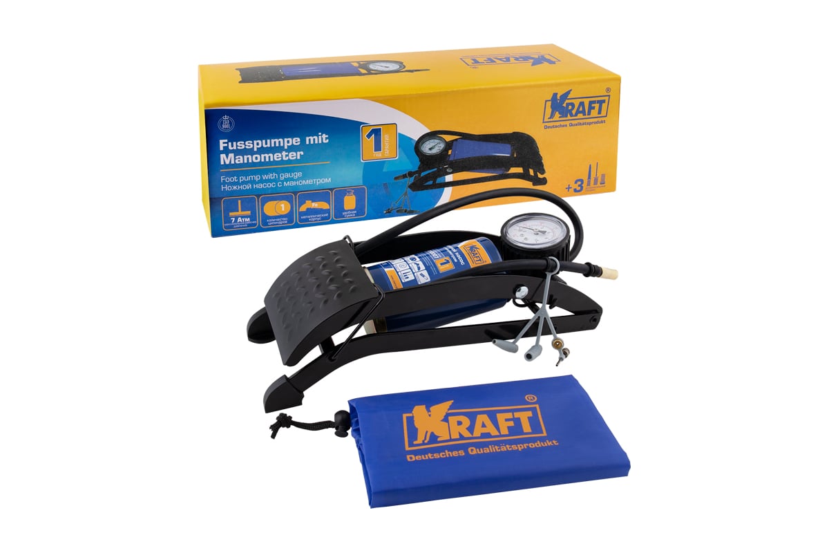 Ножной насос KRAFT Master 295 см3, в сумке KT 810007