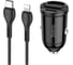 Автомобильная зарядка Amperin HOCO NZ2 Link, кабель Lightning, QC3.0, один порт USB, один порт Type-C,черный 093338 1