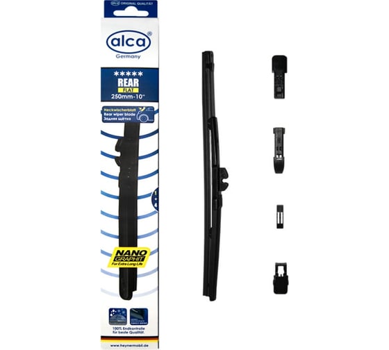 Щетка стеклоочистителя Alca 25“10 см REAR FLAT задняя с адаптерами 1040