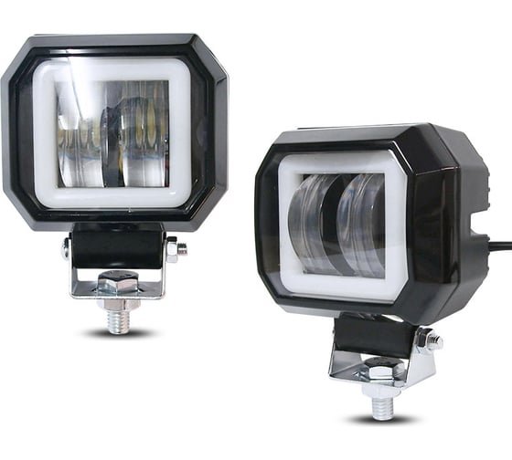 Светодиодная фара Вымпел WL-510 неон. обод, кв., 2 LED, 20 Вт 5250