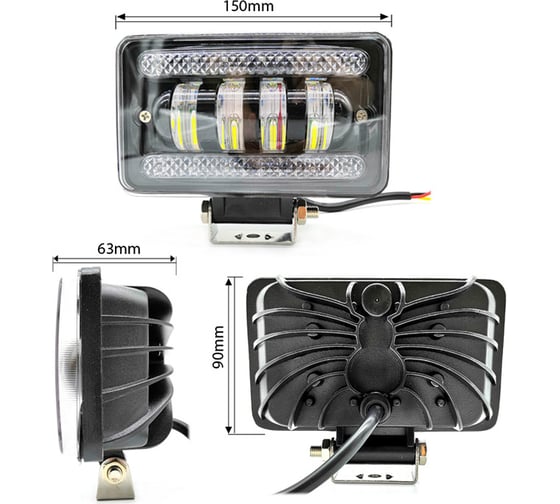Светодиодная фара Вымпел WL-700 фара+ДХО, 4LED, 60+6 Вт 5248