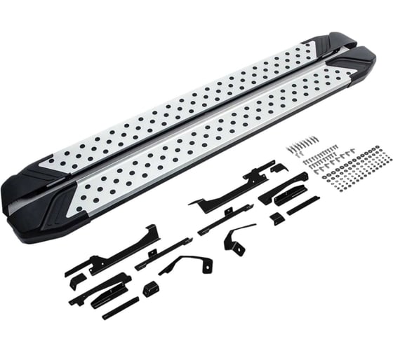 Порог-площадка Rival Slim silver S180AL + комплект крепежа к порогам Toyota Highlander 2020- S180AL.5711.1