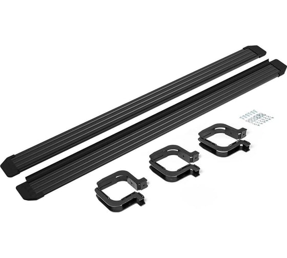Порог-площадка Rival Slim black S193ALB + комплект крепежа к порогам, RIVAL, Mitsubishi L200 2006-2015-2019- S193ALB.4003.1