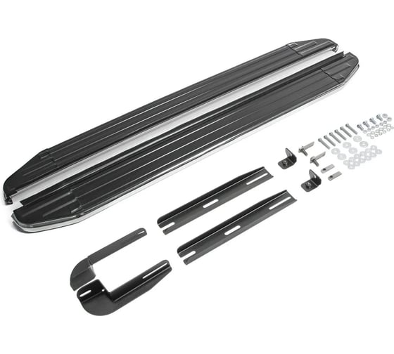 Порог-площадка Rival Slim black S193ALB + комплект крепежа к порогам, RIVAL, Volvo XC 90 2002-2006-2014 S193ALB.5901.1