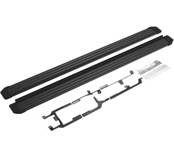 Порог-площадка Rival Slim black S193ALB + комплект крепежа к порогам, RIVAL, Volkswagen Touareg R-Line 2015-2018 S193ALB.5801.4