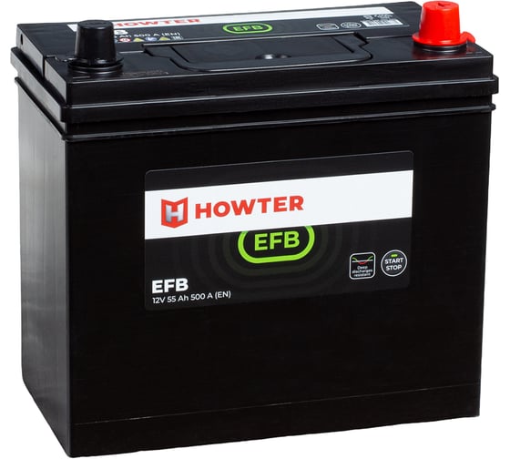 Аккумулятор HOWTER EFB ASIA NS60 55R 460A 238х129х227 464502