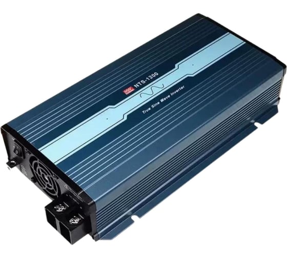 Инвертор MEAN WELL NTS-1200-224EU 24В, 200-240В, 1200Вт автомобильный с многоуровневой защитой, переключаемым выходным напряжением, встроенным вентилятором и чистым синусом 5342881