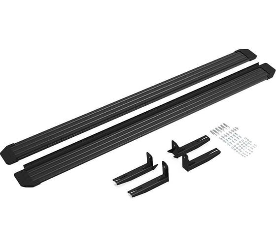 Порог-площадка Rival Slim black S173ALB + комплект крепежа к порогам Great Wall Hover H3 2010-2014-2016/Great Wall Hover H5 2011-2016/ S173ALB.2001.4