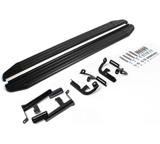 Порог-площадка Rival Slim black S160ALB + комплект крепежа к порогам Lifan X60 2016- S160ALB.3302.3