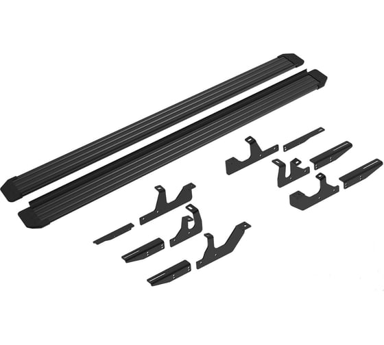 Порог-площадка Rival Slim black S193ALB + комплект крепежа для Toyota Hilux 2015- S193ALB.5708.1