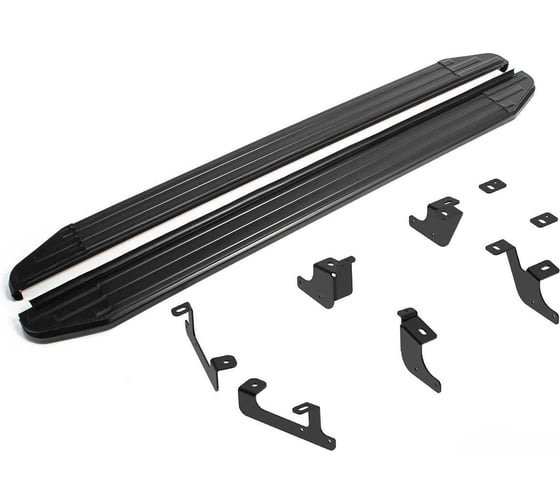 Порог-площадка Rival Slim black S173ALB + комплект крепежа к порогам, RIVAL, Geely Coolray 2023-/Belgee X50 2023- S173ALB.1908.1