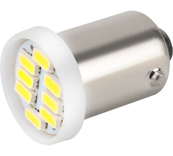 Автолампа диод SKYWAY T4W (T4) BA9s 12V 8SMD 1-конт 0,5W 160Лм 6000К Белая, пакет с подвесом комп.10шт S08201228/K