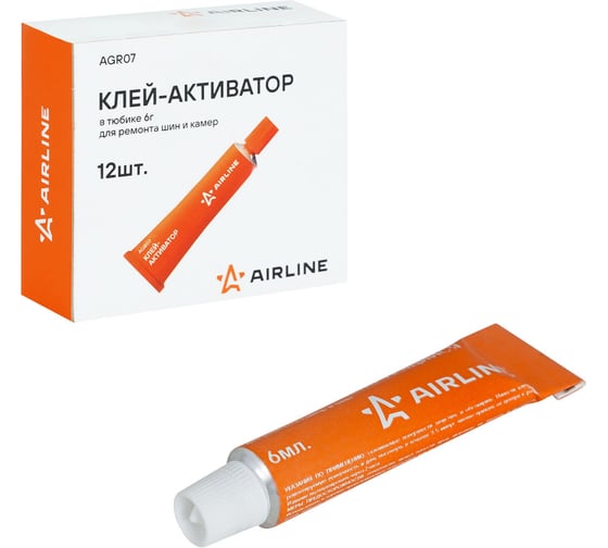 Клей-активатор для ремонта шин и камер AIRLINE 6 мл, 12 шт AGR07