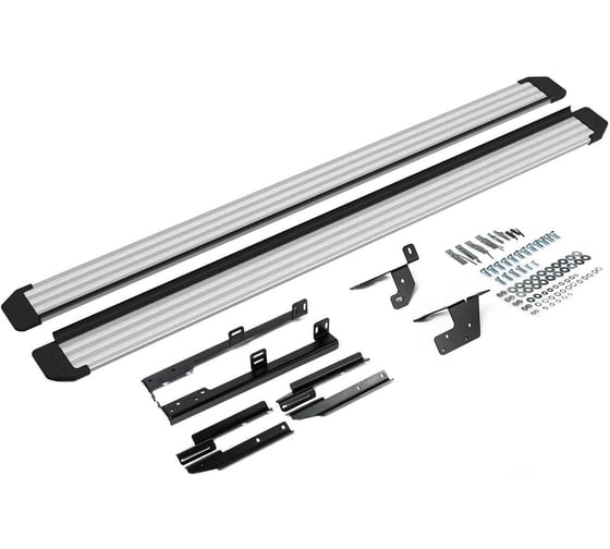 Порог-площадка Rival Slim silver S173AL + комплект крепежа к порогам, RIVAL, Nissan X-Trail 2007-2011-2015/Nissan Qashqai 2007-2010-2013 S173AL.4104.5