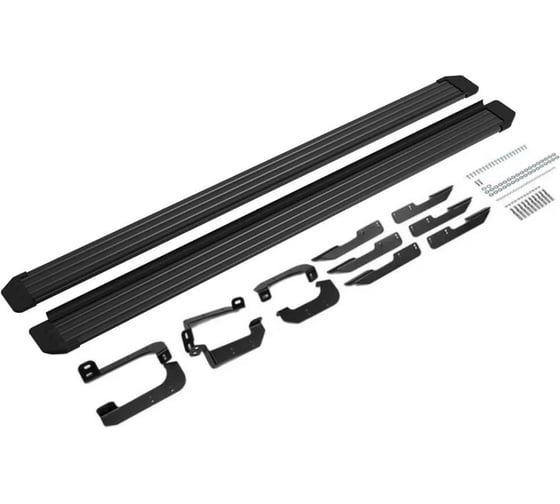 Порог-площадка Rival Slim silver S173AL + комплект крепежа к порогам, RIVAL, Hyundai Santa Fe 2006-2010-2012 S173AL.2302.1