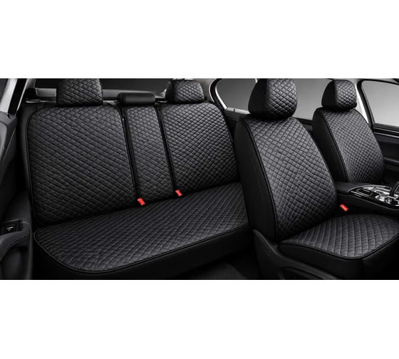 Накидки PSV 5D Tire Next черные, черная отстрочка, комплект на весь салон, экокожа 138388