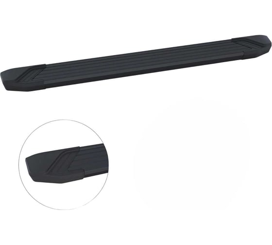 Порог-площадка Slim black Rival S193ALB + комплект крепежа к порогам, Volkswagen Amarok 2016- S193ALB.5803.2
